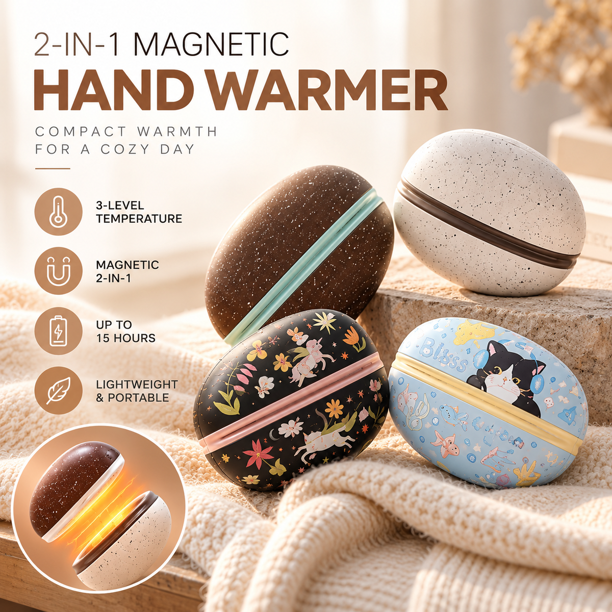 WarmPebble three-level temperature controls