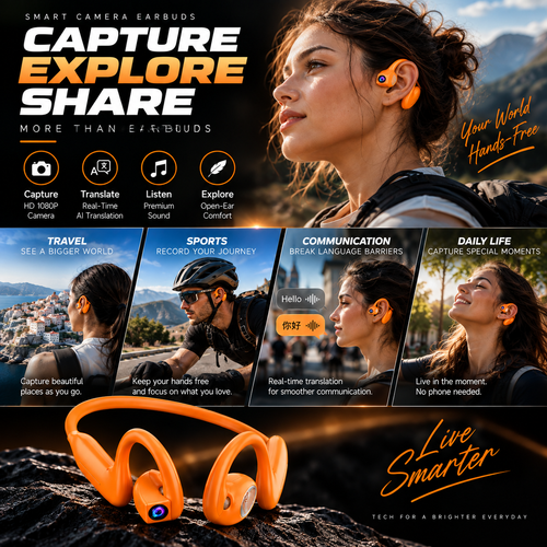 North Relay CaptureLoop E900 Smart Camera Earbuds