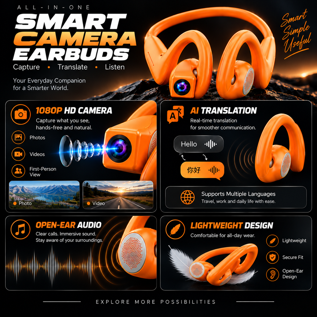 North Relay CaptureLoop E900 Smart Camera Earbuds