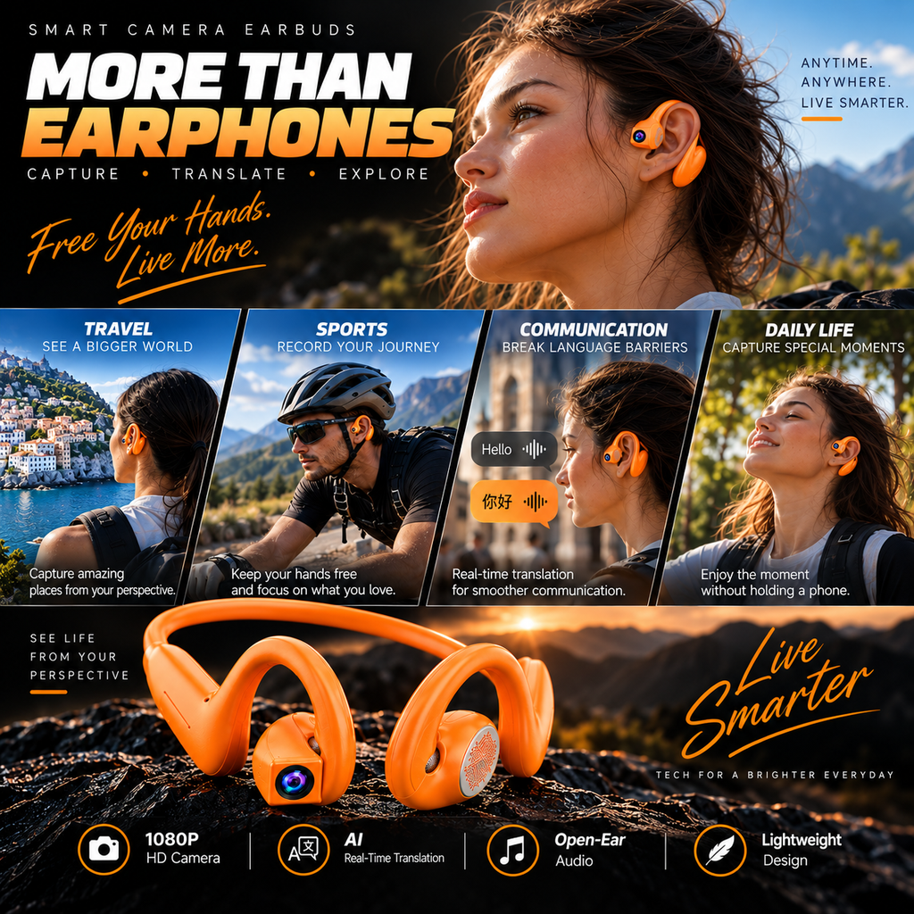 North Relay CaptureLoop E900 Smart Camera Earbuds